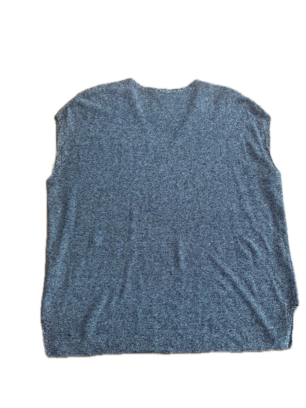 Eileen Fisher Womens Top Organic Linen Cotton Cap Sleeve Sweater Gray Large - Picture 2 of 4